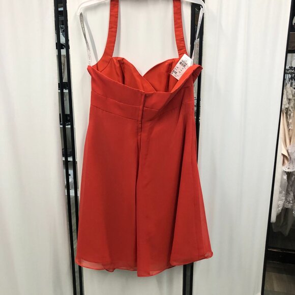 Size 10 Knee-Length Bridesmaid Burnt Orange Persismmon Rust Ginger Halter Cruise - Picture 7 of 7